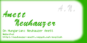 anett neuhauzer business card